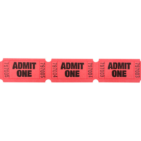 Admit One Ticket Rolls Red