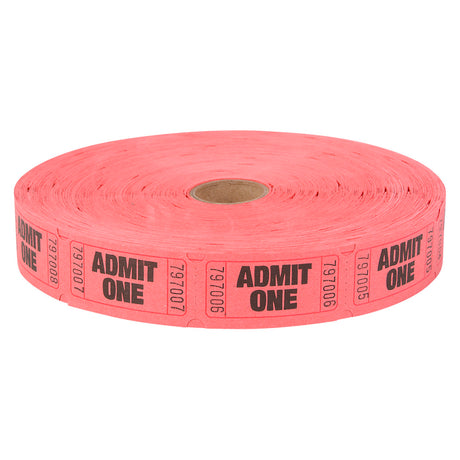 Admit One Ticket Rolls Red