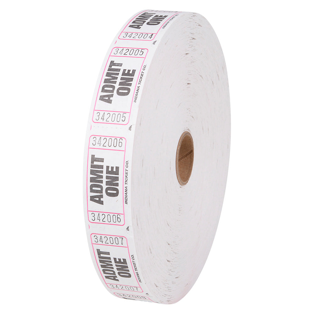 Admit One Single Ticket Rolls White