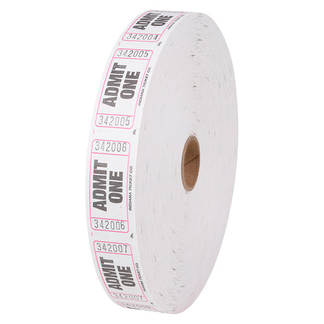 Admit One Single Ticket Rolls White