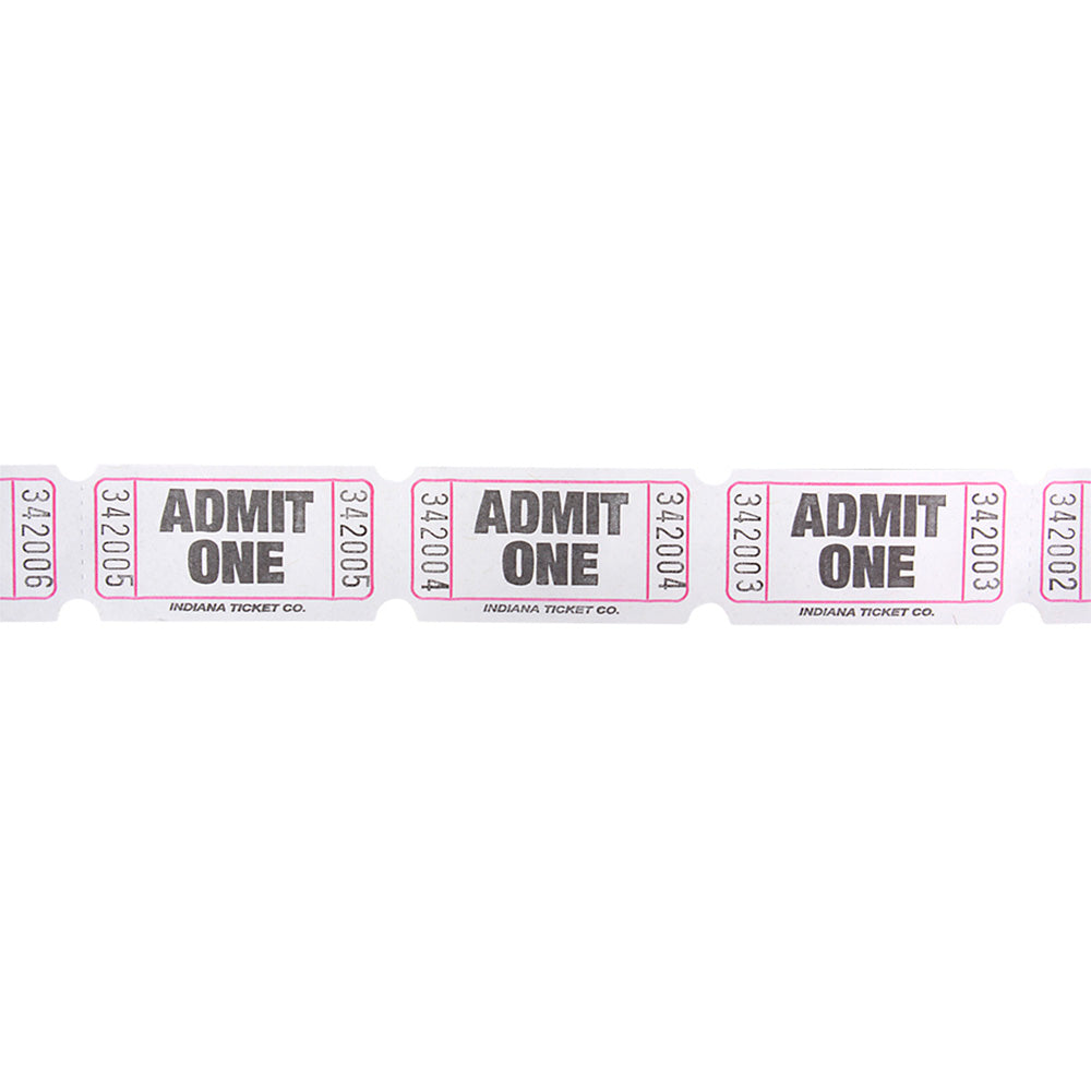 Admit One Single Ticket Rolls White