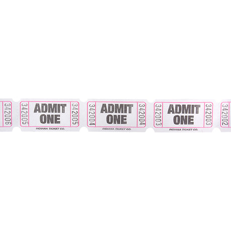 Admit One Single Ticket Rolls White