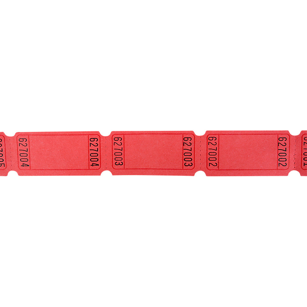 Ticket Roll Red Blank Single Ticket Roll