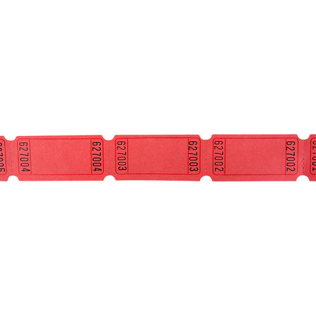 Ticket Roll Red Blank Single Ticket Roll