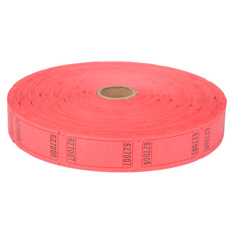 Ticket Roll Red Blank Single Ticket Roll