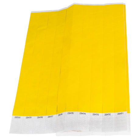 Yellow Wrist Tickets (100 Pieces)
