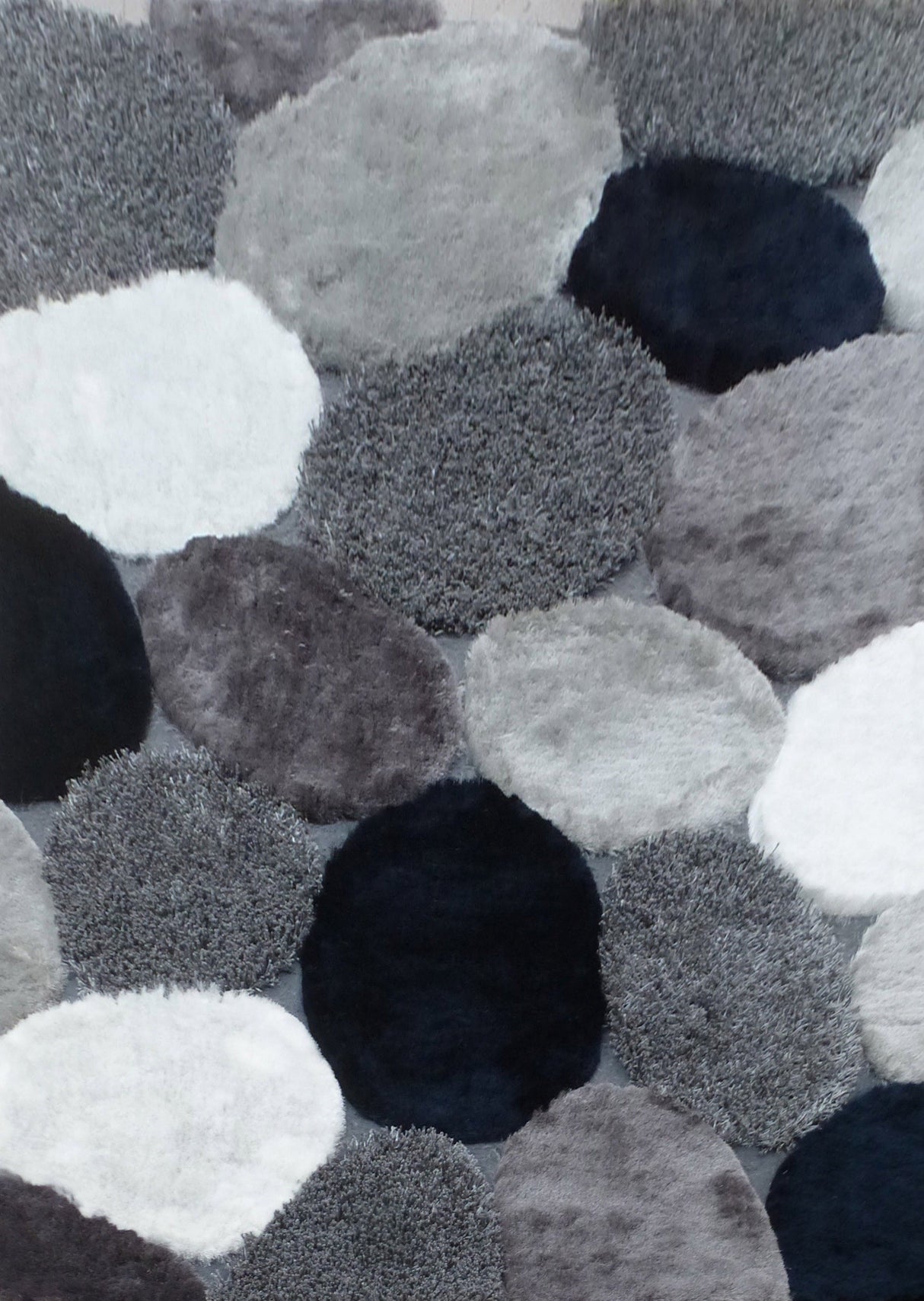Stone Soft Plush Design Shag Polyester Fabric - Shag Area Rug, Gray Beige, 7'6" X 10'3" (1 Piece)