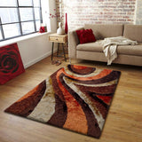 Geometric Shag Thick Design Area Rug - Shag Rug Fabric - Gray/Black Geometric Pattern, 2" Pile, 7'6" X 10'3" (1 Piece)