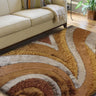 Geometric Shag Thick Design Area Rug - Shag Rug Fabric - Gray/Black Geometric Pattern, 2" Pile, 7'6" X 10'3" (1 Piece)