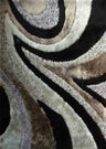 Geometric Shag Thick Design Area Rug - Shag Rug Fabric - Gray/Black Geometric Pattern, 2" Pile, 7'6" X 10'3" (1 Piece)