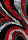 Geometric Shag Thick Design Area Rug - Shag Rug Fabric - Gray/Black Geometric Pattern, 2" Pile, 7'6" X 10'3" (1 Piece)