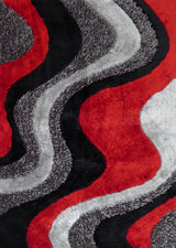 Luxury Shag Viscose Shiny Design Plush Area Rug Carpet - Polyester Shag Rug, Multi Color Pattern, 2" Pile Approx, 7'6" X 10'3" (1 Rug)