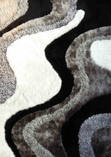 Luxury Shag Viscose Shiny Design Plush Area Rug Carpet - Polyester Shag Rug, Multi Color Pattern, 2" Pile Approx, 7'6" X 10'3" (1 Rug)