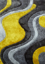Luxury Shag Viscose Shiny Design Plush Area Rug Carpet - Polyester Shag Rug, Multi Color Pattern, 2" Pile Approx, 7'6" X 10'3" (1 Rug)
