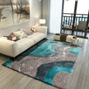 Luxury Shag Viscose Shiny Design Plush Area Rug Carpet - Polyester Shag Rug, Multi Color Pattern, 2" Pile Approx, 7'6" X 10'3" (1 Rug)