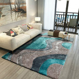 Luxury Shag Viscose Shiny Design Plush Area Rug Carpet - Polyester Shag Rug, Multi Color Pattern, 2" Pile Approx, 7'6" X 10'3" (1 Rug)