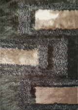 Soft Plush Fluffy Multi-Textural Design Shag Area Rug Carpet - Earth Tone, 1.5" High Pile (1 Rug)