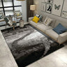 Soft Plush Fluffy Multi-Textural Design Shag Rug - Silver Gray Black, 1.5" High Pile, 7'6" X 10'3" (1 Piece)