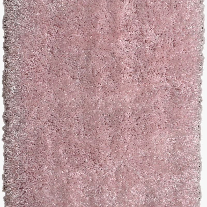 Pale Or Dusty Pink Polyester Shag Fabric - Solid Plush Fluffy Shine, Thick And Thin Yarns Design, 7'6" X 10'3", 5' X 7' (1 Unit)