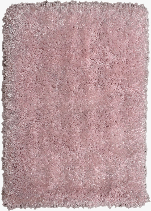 Pale Or Dusty Pink Polyester Shag Fabric - Solid Plush Fluffy Shine, Thick And Thin Yarns Design, 7'6" X 10'3", 5' X 7' (1 Unit)