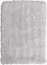 Off White Solid Shag Area Rug/Carpet Polyester Fabric - Off White, Plush Fluffy Shine, Thick And Thin Yarns Design, 7'6" X 10'3" (1 Piece)