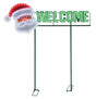 36" Welcome Yard Sign - Santa Face - Red/Green/Pure White 190L