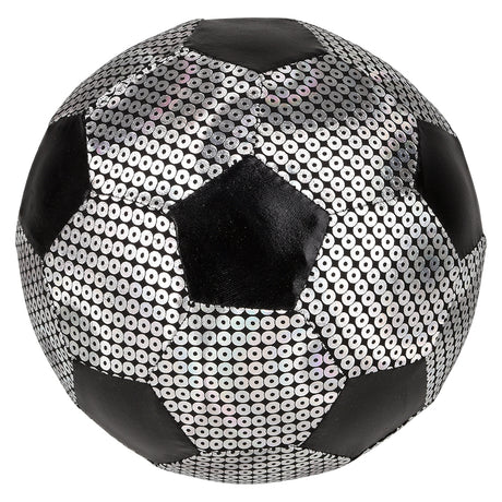 Silver Shiny Metallic Fabric Soccer Ball 6"