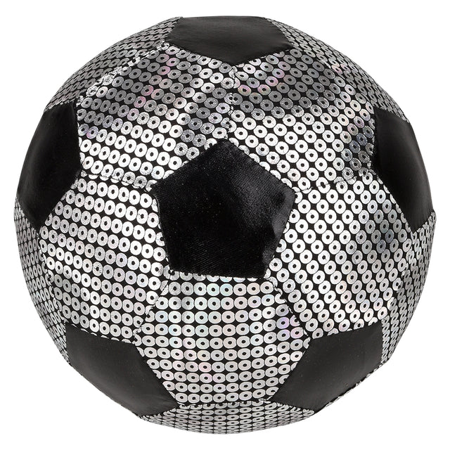 Silver Shiny Metallic Fabric Soccer Ball 6"