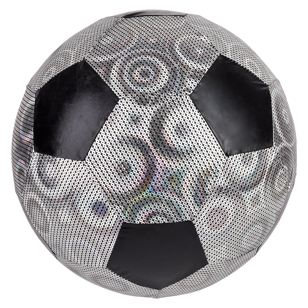 Silver Shiny Metallic Fabric Soccer Ball 16"