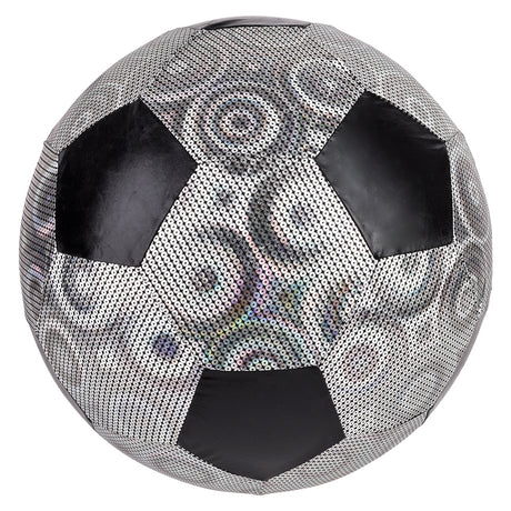 Silver Shiny Metallic Fabric Soccer Ball 16"