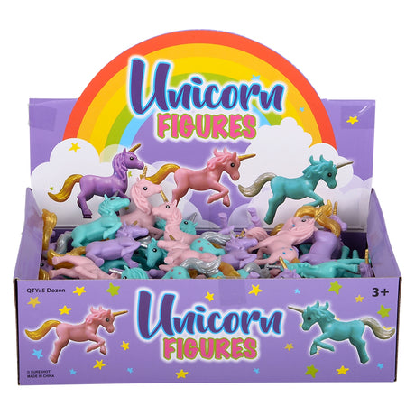 Unicorn Figures 3" Assorted (5 Dozen Display)