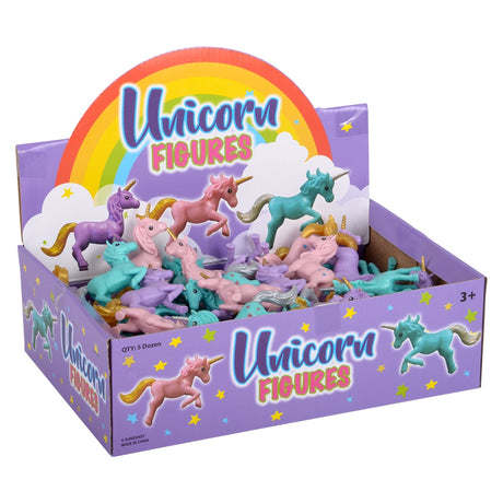 Unicorn Figures 3" Assorted (5 Dozen Display)