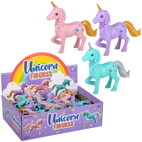 Unicorn Figures 3" Assorted (5 Dozen Display)