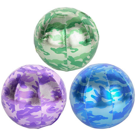 Metallic Fabric Camo Ball 9" (3 Assorted)