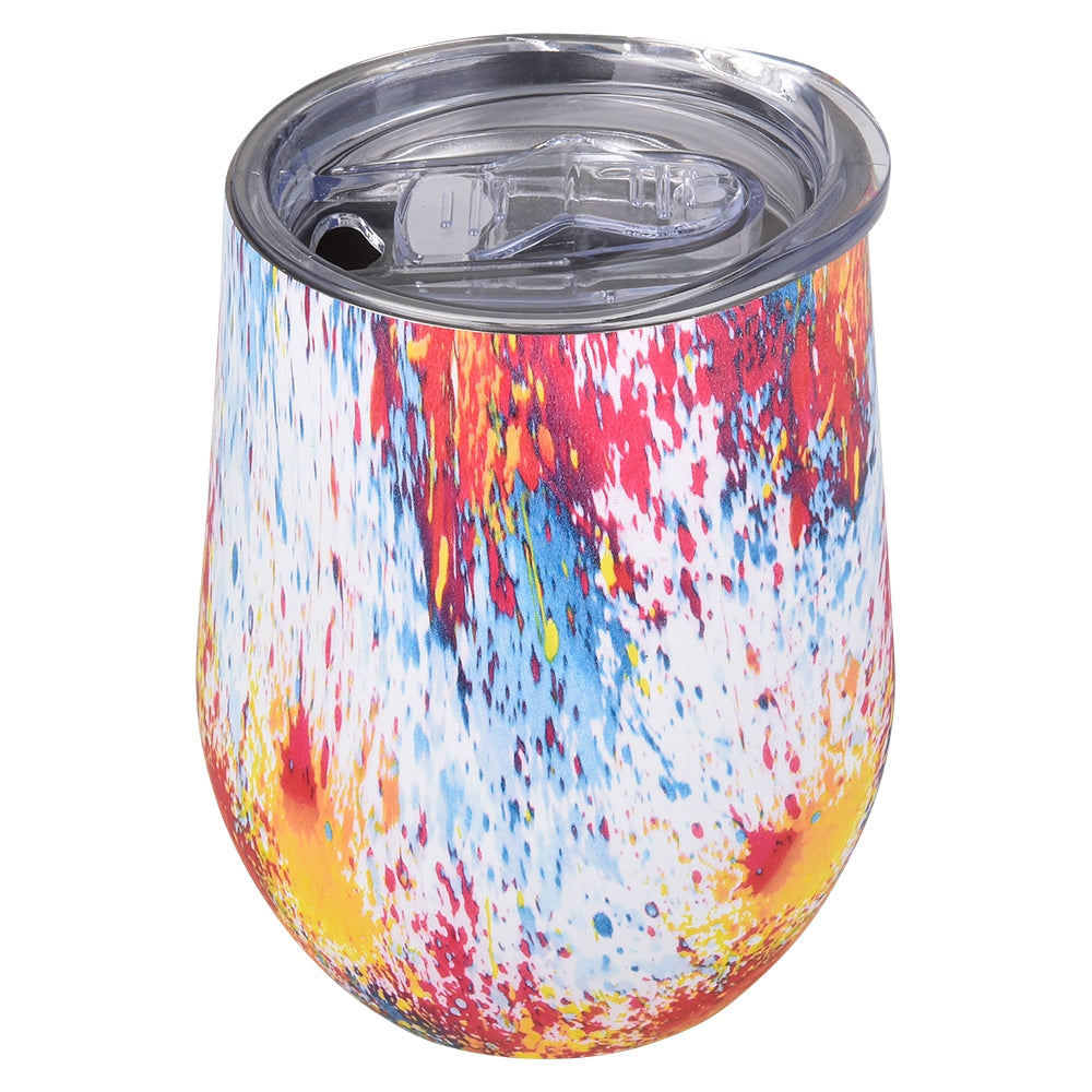 Double Wall Stainless Steel Wine Cup - Tye Dye 12oz