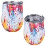 Double Wall Stainless Steel Wine Cup - Tye Dye 12oz