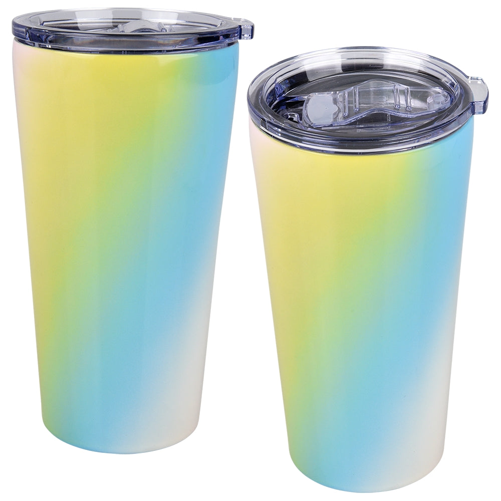 Stainless Steel Tumbler with Slide Lid, Glossy Gradient 17 oz