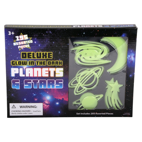 Glow Planet And Stars Stick Ups (295 Pcs)