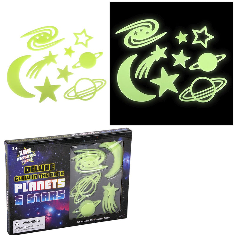 Glow Planet And Stars Stick Ups (295 Pcs)