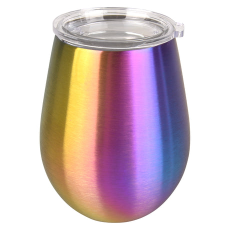 Stainless Wine Cup 12 Oz. Metallic Rainbow