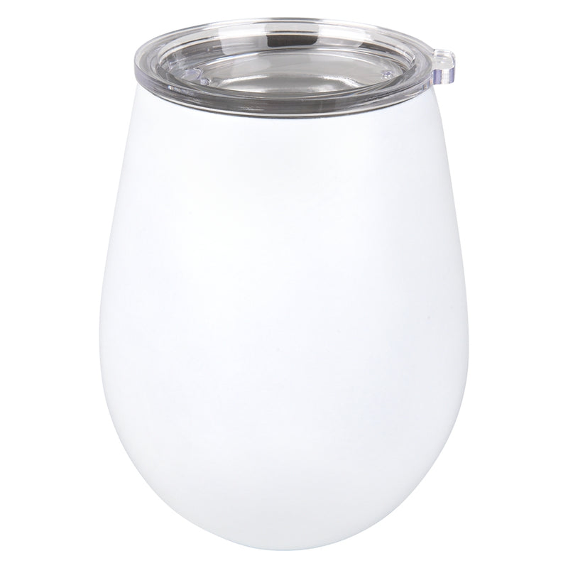 Stainless Wine Cup White Matte 12 Oz