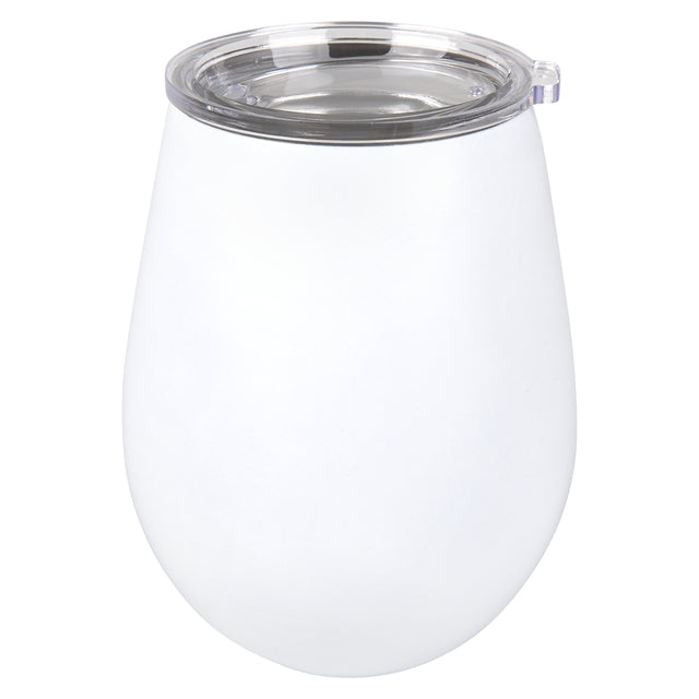 Stainless Wine Cup White Matte 12 Oz