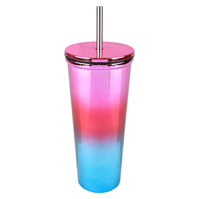 Stainless Steel Two-Tone Tumbler With Lid