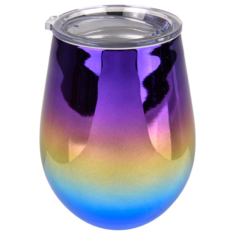 Stainless Wine Cup 12 Oz Shiny Rainbow