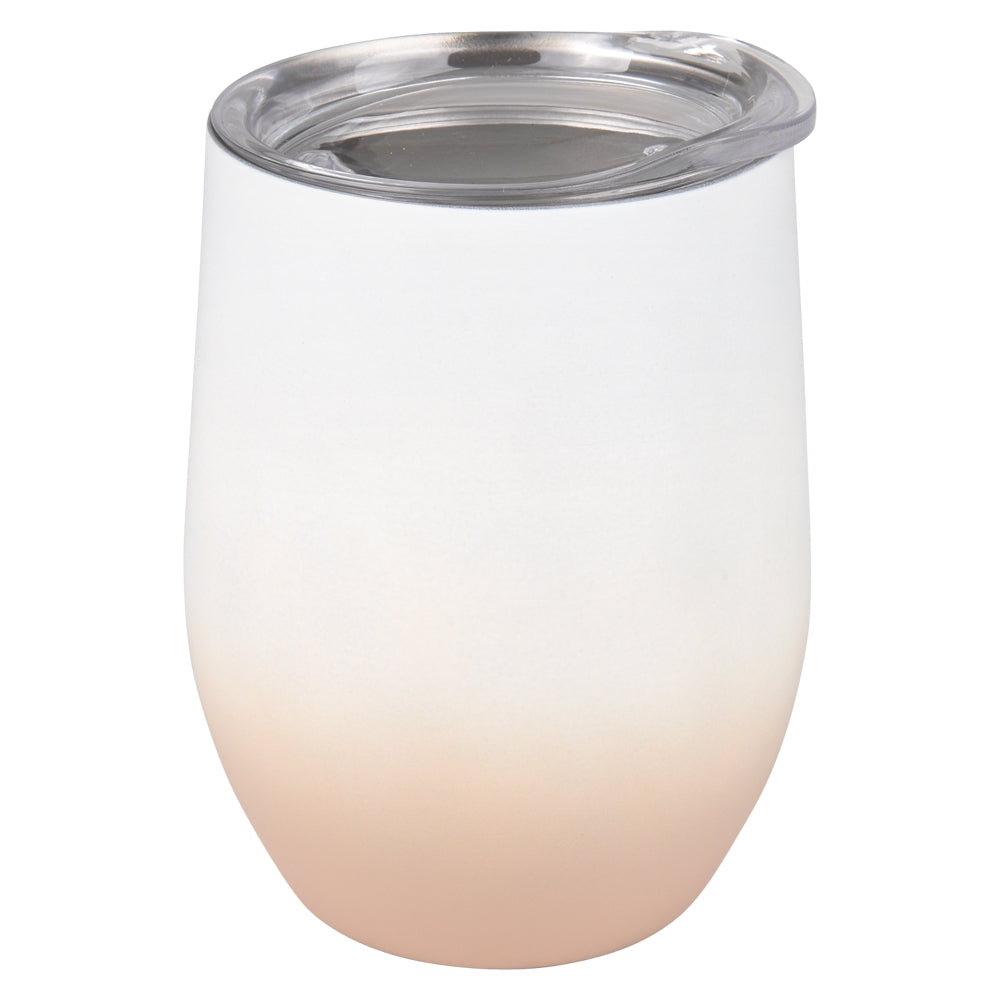 Stainless Wine Cup 12 Oz Ombre White