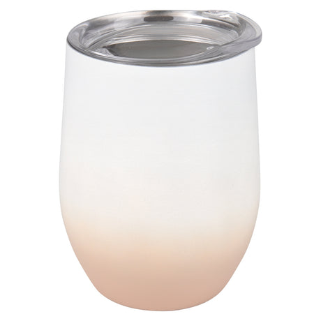 Stainless Wine Cup 12 Oz Ombre White
