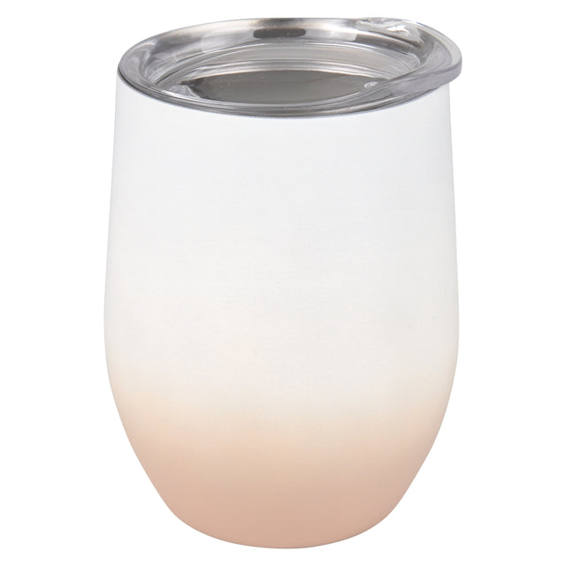 Stainless Wine Cup 12 Oz Ombre White