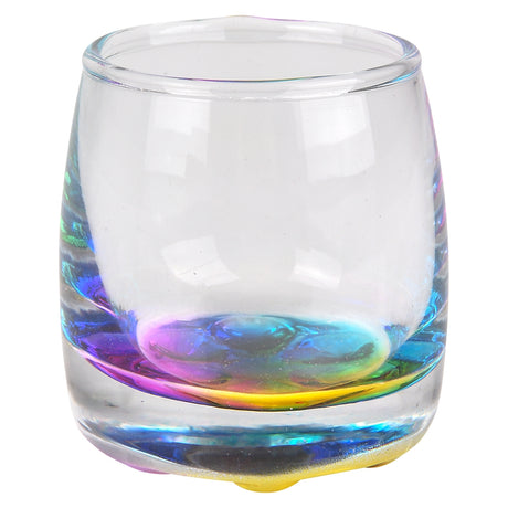 Clear Shot Glass with Beaded Rainbow Bottom 1.75 Oz.