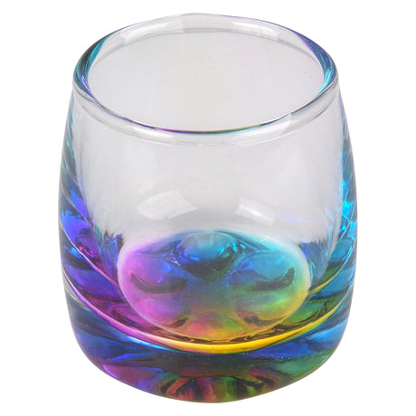 Clear Shot Glass with Beaded Rainbow Bottom 1.75 Oz.