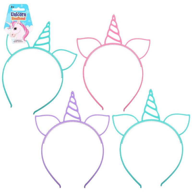 Unicorn Headband (3 Asst.) 8" (1 Doz)